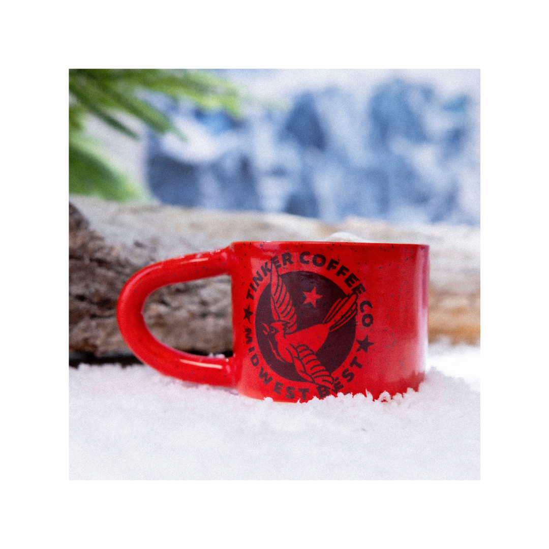 Red alley cat mug