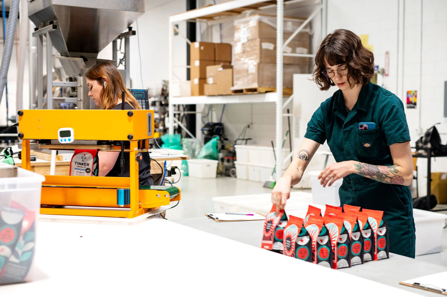 woman preparing coffee orders